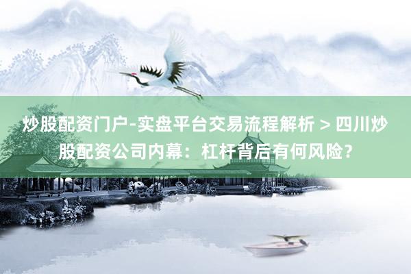 炒股配资门户-实盘平台交易流程解析 > 四川炒股配资公司内幕：杠杆背后有何风险？